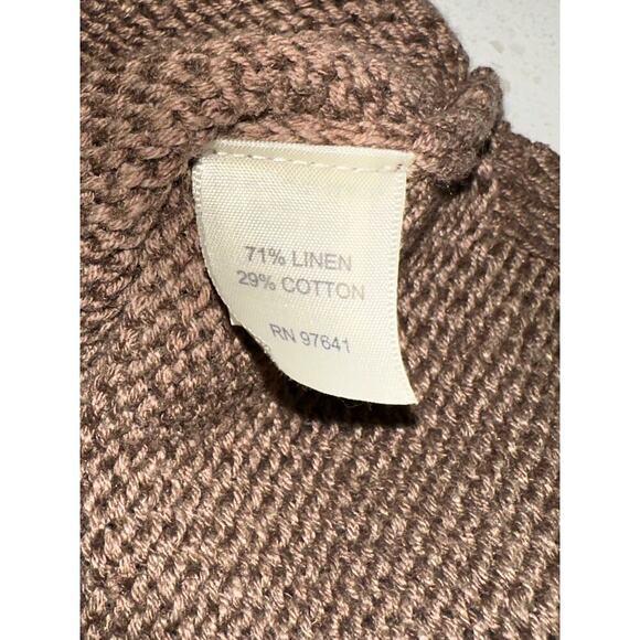 J Jill Women’s Short sleeve knit sweater Tan LP Linen blend Lightweight casual - Picture 4 of 7